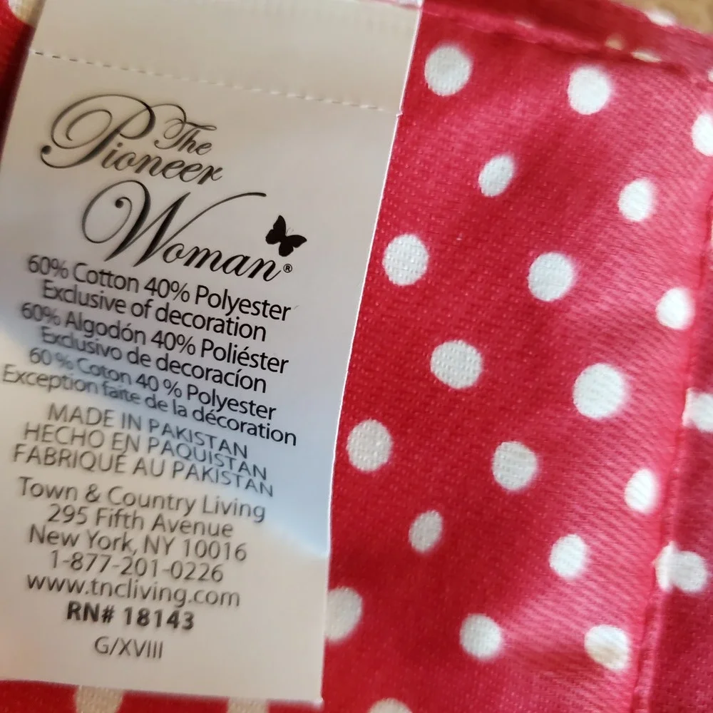 Pioneer Woman Floral Polka Dot Placemats Set of 6 Red Blue Farmhouse New